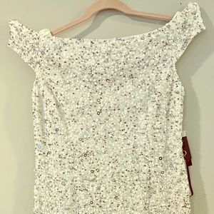NWT Adriana Papell Off-the-shoulder white dress